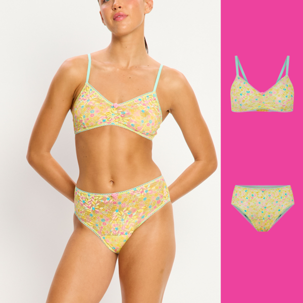 Buttercup Bralette & Hi Waist Brief Set