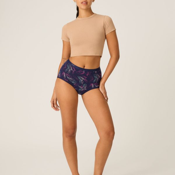 Classic Full Brief Moderate Passion Vine Navy