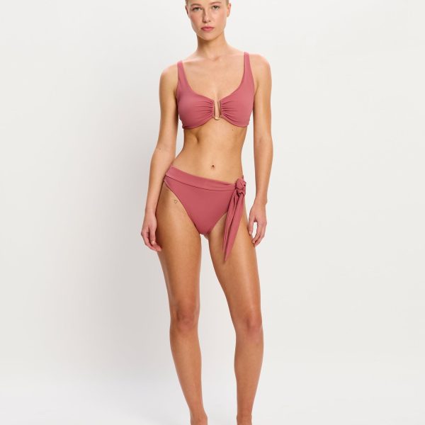 Molokai Swimwear Hi Waist Tie Bottom Super Mauve