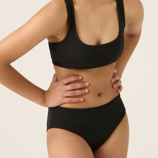 Teen Swimwear Cross Back Crop Black