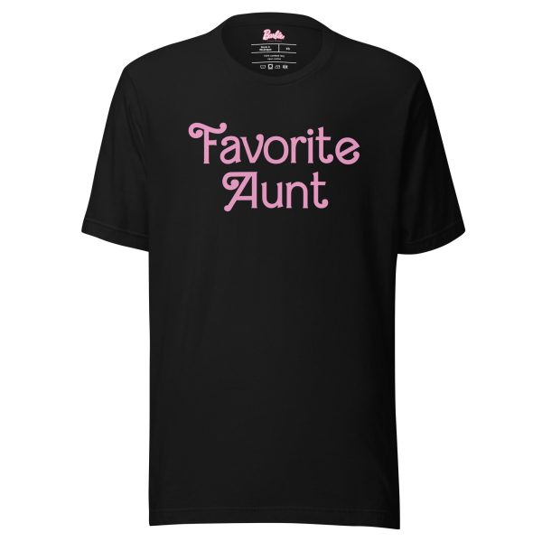 Barbie "Favorite Aunt" Black T-Shirt | GamersHolic.shop - Buy Now