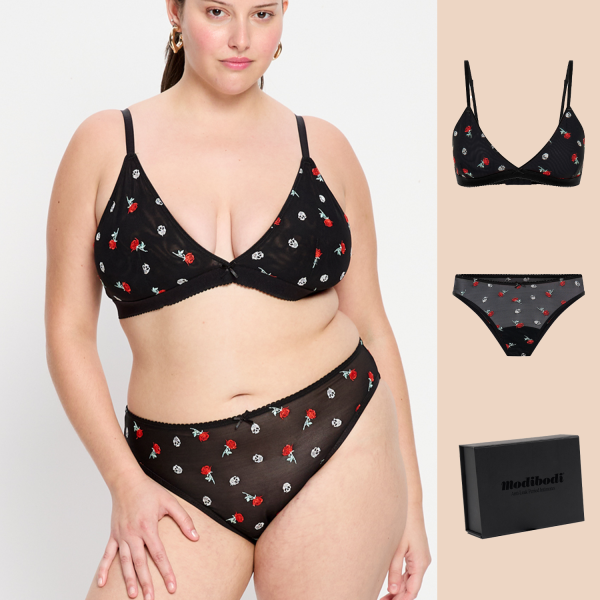 V Day Bralette & Cheeky Brief Set