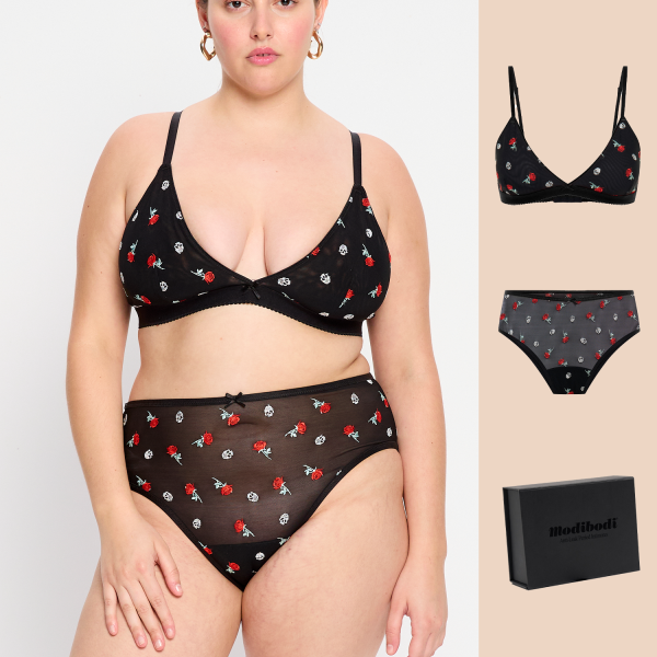 V Day Bralette & Hi Waist Brief Set