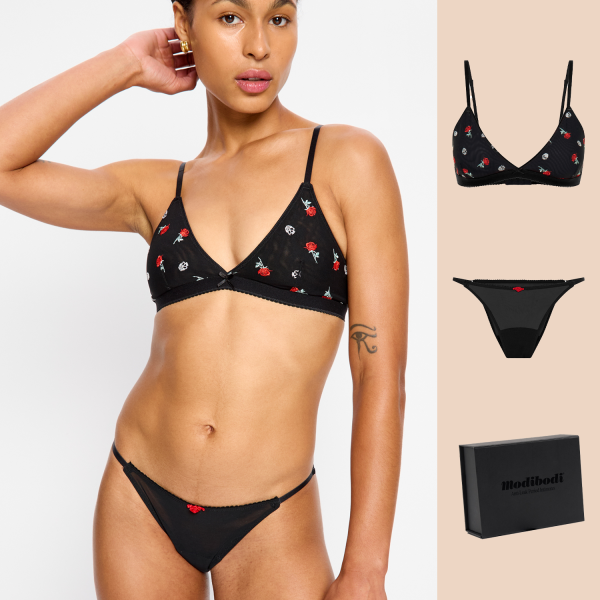 V Day Bralette & Tanga Brief Set